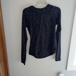 Women's Black Long Sleeve with Hoodie Running Top